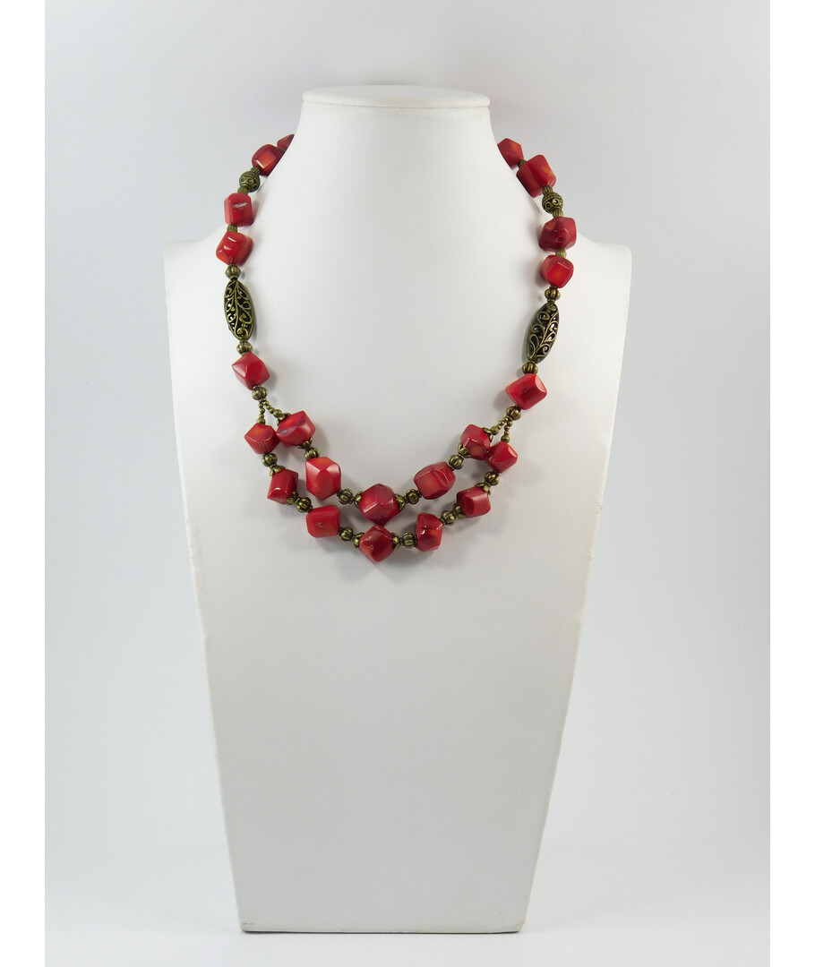 Exclusive necklace "Tira" Coral on a corner