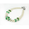 Exclusive necklace &quot;Mariner&quot; Chrysoprase in rock, Pearls, fig