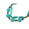 Exclusive necklace &quot;Dimensions&quot; Turquoise coin, bicone, 2 rows