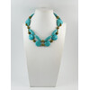 Exclusive necklace &quot;Dimensions&quot; Turquoise coin, bicone, 2 rows