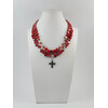 Exclusive necklace &quot;Macovey&quot; Coral tablet, rice, 3-rows