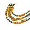 Exclusive necklace &quot;October&quot; Natural jade, crumb amber, 5-row