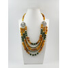 Exclusive necklace &quot;October&quot; Natural jade, crumb amber, 5-row