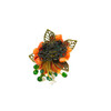 Exclusive brooch &quot;Autumn melody&quot; Sugar quartz, Coral crumb