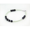 Exclusive bracelet &quot;Abra&quot; Aventurine cube facet, Cat&#039;s eye facet, silver