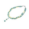 Exclusive necklace &quot;Dreaminess&quot; Aquamarine, Zircon, 2-row