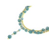 Exclusive necklace &quot;Dreaminess&quot; Aquamarine, Zircon, 2-row