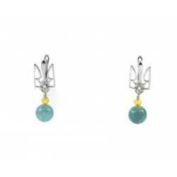 Exclusive earrings "Dreaminess" Aquamarine, Zircon