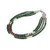 Exclusive necklace &quot;Vyrlitsa&quot; Coral, Rondel pearls, Onyx, Malachite, 5 rows