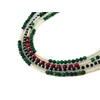 Exclusive necklace &quot;Vyrlitsa&quot; Coral, Rondel pearls, Onyx, Malachite, 5 rows