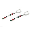 Exclusive earrings &quot;Vyrlytsia&quot; Coral, Onyx, Malachite