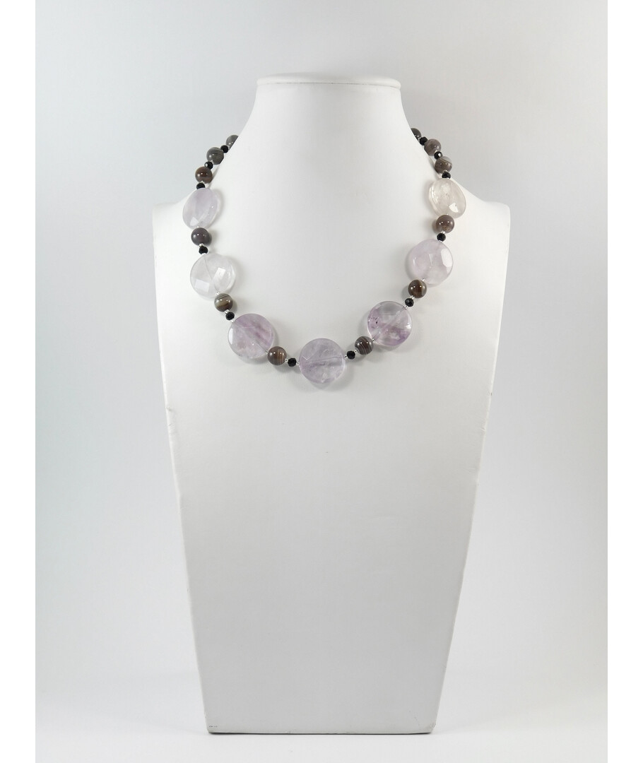 Exclusive necklace "Minister" Amethyst plate. stop, Agate