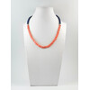 Exclusive necklace &quot;Princess Diana&quot; lapis lazuli, coral tablet pink