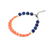 Exclusive bracelet &quot;Princess Diana&quot; lapis lazuli, coral tablet pink