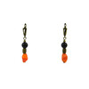 Exclusive earrings &quot;Feodosia&quot; Coral galtovka, Shungite