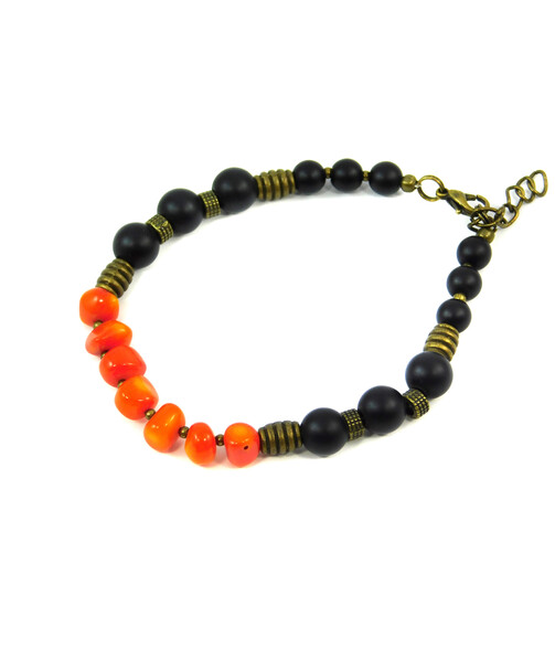 Exclusive bracelet "Feodosia" coral, shungite