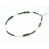 Exclusive necklace "Synevir" Agate rondel facet, Pearls rondel, Malachite
