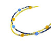 Exclusive necklace &quot;Brave&quot; Sodalite, Zircon, Cat&#039;s eye, 2-row