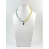 Exclusive necklace &quot;Patriotic&quot; Aquamarine, Citrine crumb