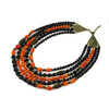 Exclusive necklace &quot;Feodosia&quot; Coral galtovka, Shungite, rondel, 5-row