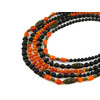 Exclusive necklace &quot;Feodosia&quot; Coral galtovka, Shungite, rondel, 5-row