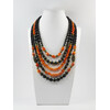 Exclusive necklace &quot;Feodosia&quot; Coral galtovka, Shungite, rondel, 5-row