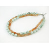 Exclusive necklace &quot;Radunk&quot; Angelite, Sun stone log, 2 rows