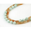 Exclusive necklace &quot;Radunk&quot; Angelite, Sun stone log, 2 rows