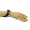 Exclusive leather bracelet &quot;Arrest&quot; Amber, Sodalite