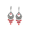 Exclusive earrings &quot;Carmelita&quot; Coral facet, silver