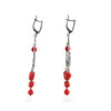 Exclusive earrings &quot;Carmelita&quot; Coral facet, silver