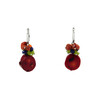 Exclusive earrings &quot;Teneta&quot; Coral oval, Cat&#039;s eye, Spongy coral crumb