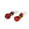 Exclusive earrings &quot;Teneta&quot; Coral oval, Cat&#039;s eye, Spongy coral crumb