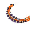 Exclusive necklace &quot;Currant&quot; Amethyst tablet facet, Coral orange rondel