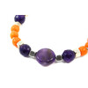 Exclusive bracelet &quot;Currant&quot; Amethyst tablet facet, Coral orange rondel