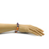 Exclusive bracelet &quot;Currant&quot; Amethyst tablet facet, Coral orange rondel