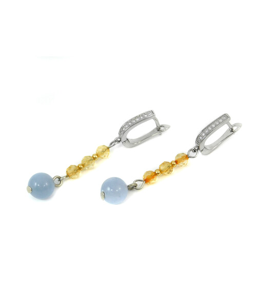 Exclusive earrings "Insane" Citrine, Quartz tinted