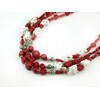 Exclusive necklace &quot;Plombir&quot; Coral galotvka, rondel, tube, Agate crumb, 3 rows