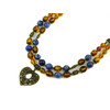 Exclusive necklace &quot;Amber Sky&quot; Sodalite, Amber, 2-row