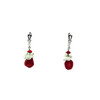 Exclusive earrings &quot;Plombir&quot; Coral, rondel, Agate crumb