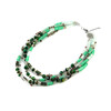 Exclusive necklace &quot;Green Lotus&quot; Tiger&#039;s eye gran., Seraphinite rubka, Rhond jasper, Shells