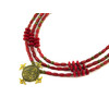 Exclusive necklace &quot;Dava&quot; Coral with zgarda, 3 rows