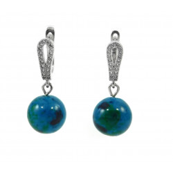 Exclusive Chrysokola earrings (fastening accessory)