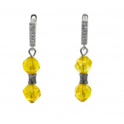 Exclusive earrings "Lemonade" Quartz facet