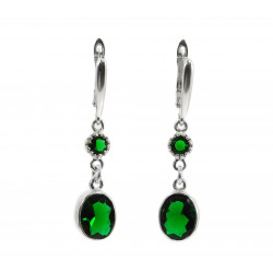 Zircon green silver earrings