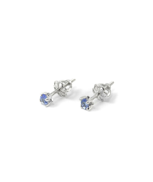 Tanzanite silver stud earrings