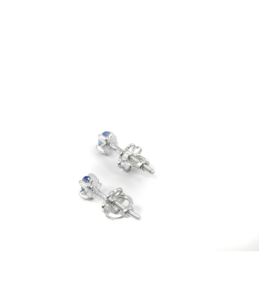 Tanzanite silver stud earrings