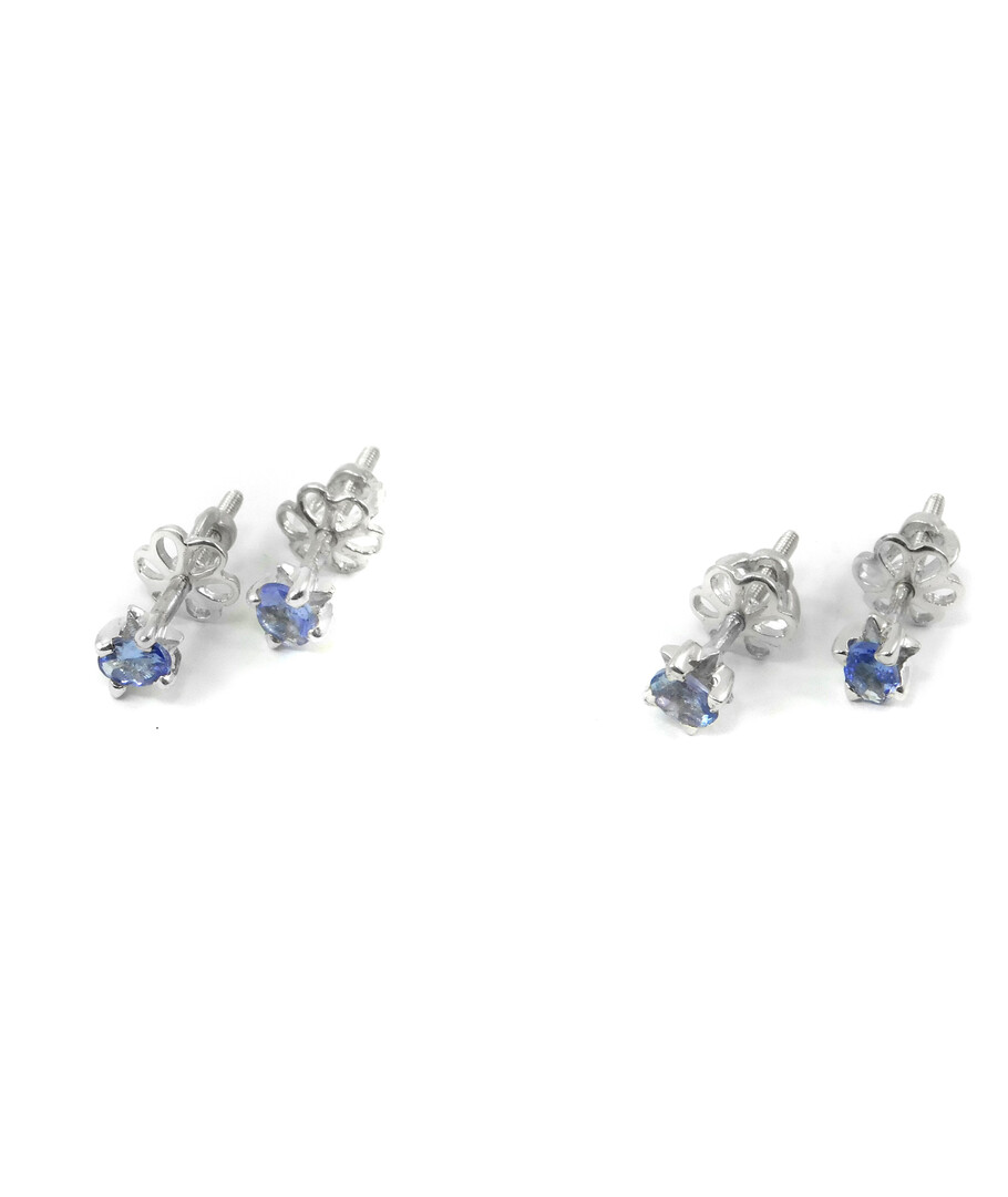 Tanzanite silver stud earrings