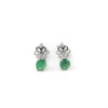 Emerald silver earrings