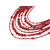 Exclusive necklace &quot;Berta-Sofia&quot; Coral, cut, rice, rondel, tube, 7 rows